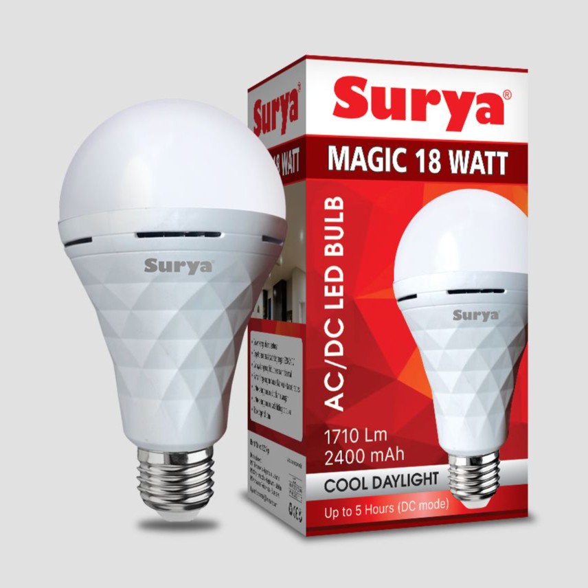 LAMPU EMERGENCY LED SURYA 18 WATT MAGIC EMERGENCY RECHARGEABLE AC/DC