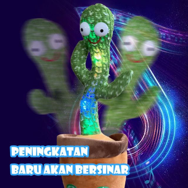[MURAH] mainan kaktus bergoyang anak mainan kaktus robot menari ada lagu dan cahaya