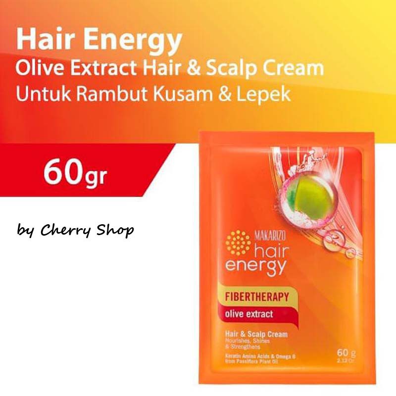 [60ML] MAKARIZO Hair Energy Hair &amp; Scalp Creambath Sachet 60 mL | Fibertherapy