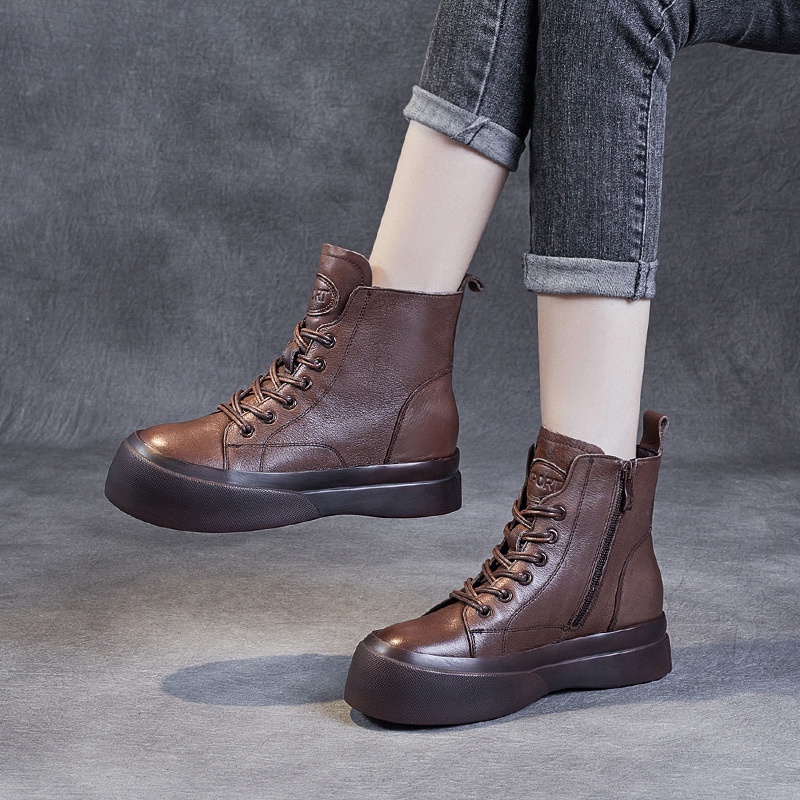 Dr. Martin Boot Sepatu Wanita Kulit Martin Boots 2021  Wanita Platform Muffin Kepala Besar Niche Boo