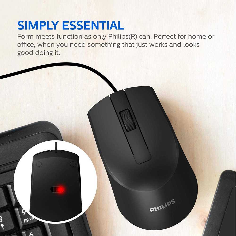Mall Mouse Philips  M104 Wired Optical 1000 DPI Kabel Office Profesional SPK7104