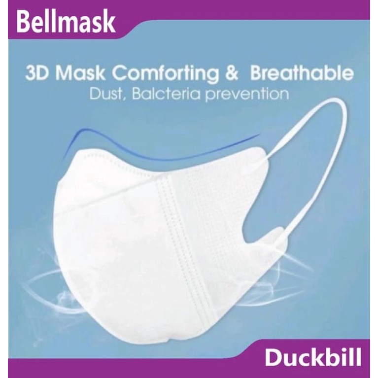 Masker Duckbill isi 50 Pcs murah 3ply Model SENSI garis - Putih