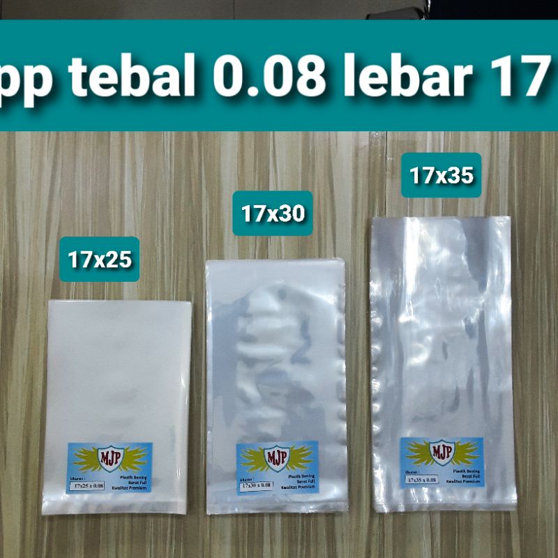 Jual Plastik Pp Bening Mjp Tebal 008 Lebar 17 Uk 17x20 17x25 17x30 17x35 Shopee Indonesia 6549