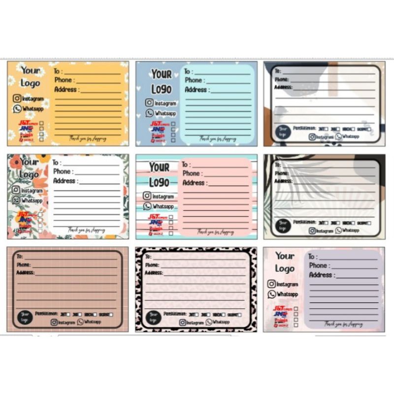 

Isi 20pcs Sticker alamat pengiriman (Baca deskripsi)