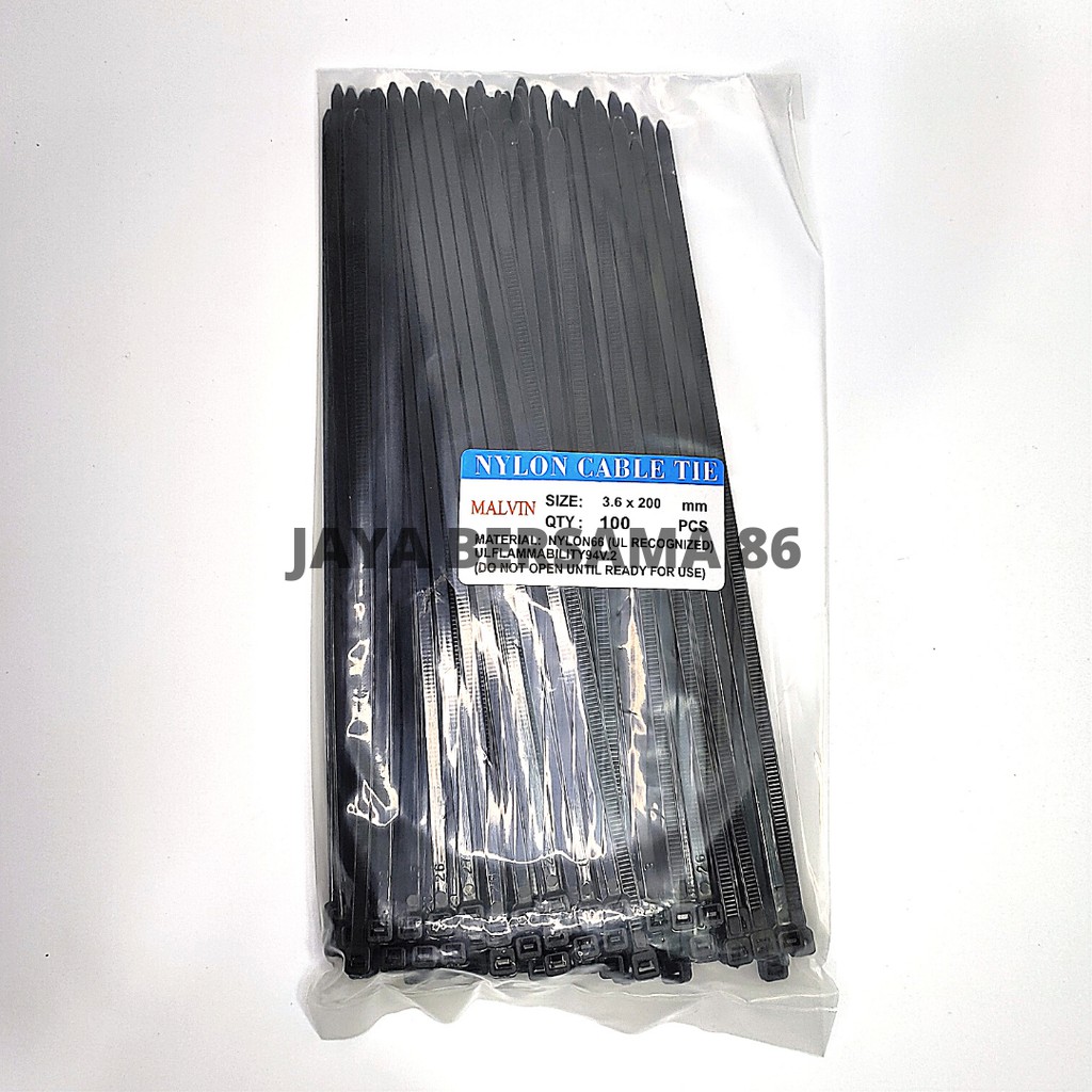 CABLE TIES MALVIN / KABEL TALI TIES TIS SERUT / PENGIKAT KABEL / ZIP TIES / PENGIKAT SERBAGUNA /  PUTIH HITAM 10CM 15CM 20CM 25CM 30CM