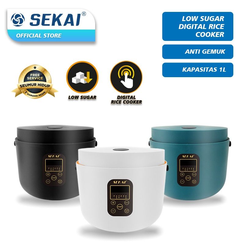 SEKAI CMW 720 RICE COOKER LOW CARBO LESS SUGAR 1 Liter  Low Sugar Low Carbo. Menurunkan kadar gula pada beras