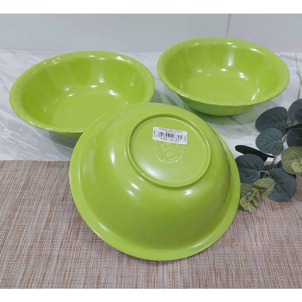 Mangkok Baso Mangkok Melamin 6 Inch Hijau Stabilo ((3 PCS )) Golden Dragon