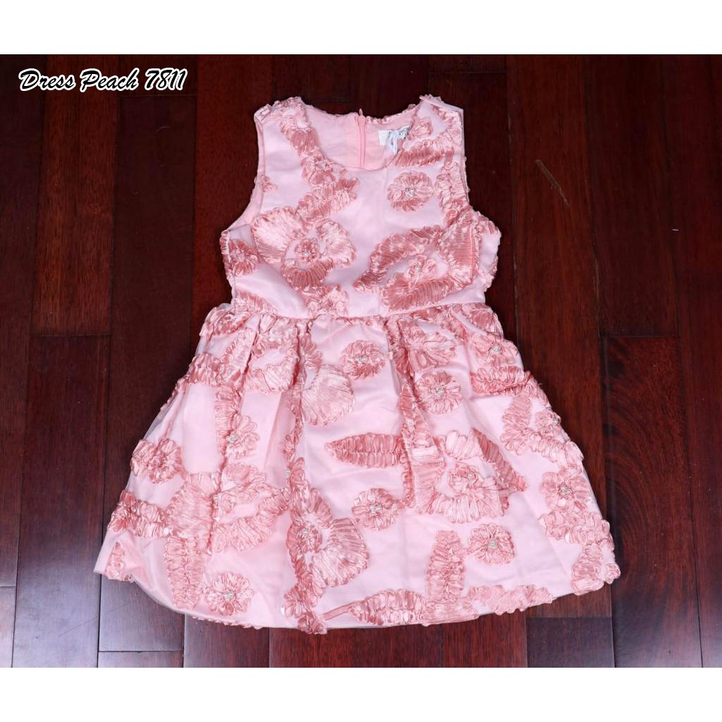 Dress Peach 7811/Gaun pesta/ Baju Pesta Princess/Gaun Bayi