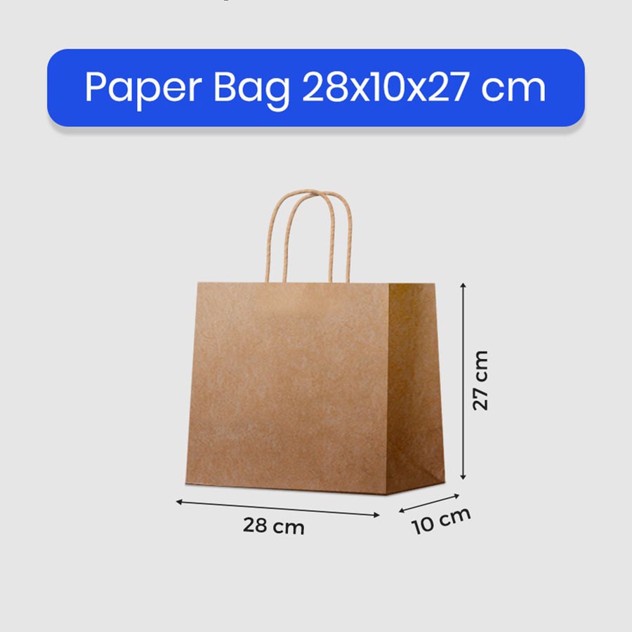 

Paper Bag Coklat Polos Lanscape 28x10x27 cm Papper Bag Kertas Kado Souvenir Packaging Hampers Box