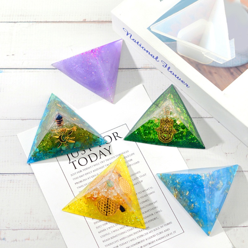 SIY  Pyramid Resin Mold Silicon Pyramid Shape Silicone Mold Trigone DIY Silicone Mold Pyramid Resin Silicon Mold Craft Tools