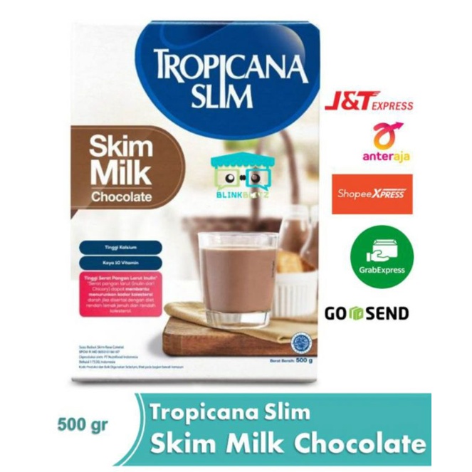 Tropicana Slim Skim Milk Chocolate 500gr Susu Diet Keto Sugar Free