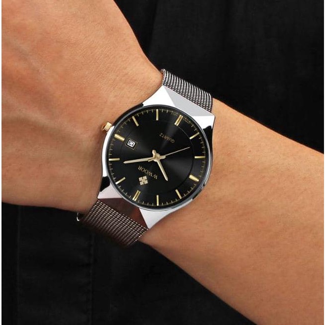 Kusus Hari Ini Jam Tangan Wwoor 8016 Luxury Watch - Jam Tangan Formal Pria Ultra Thin - Perak Hot
