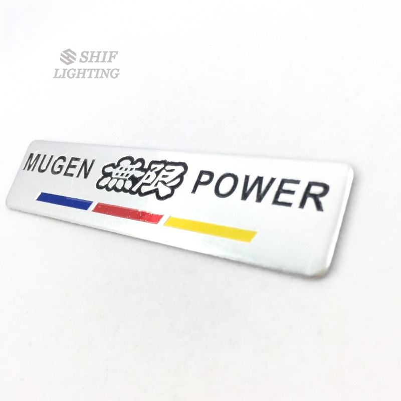 1Pc Stiker Emblem / Badge Logo MUGEN POWER Bahan Aluminum Untuk Mobil Honda