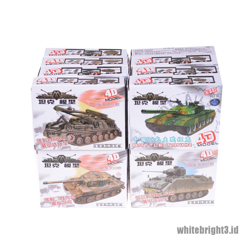 (white3) 4d 1 / 72 Tank Tempur Bahan Plastik