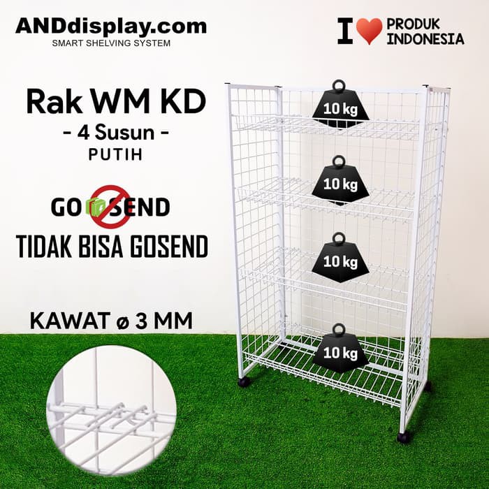 Murah RAK ROTI / MINIMARKET / RAK KERANJANG / SERBAGUNA / PROMOSI / SNACK - Putih