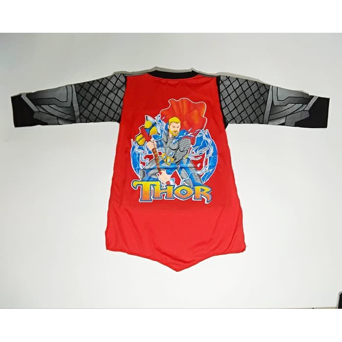 Baju Kostum Anak Superhero Thor Avengers  Setelan Panjang Cowok Karakter Sayap Topeng