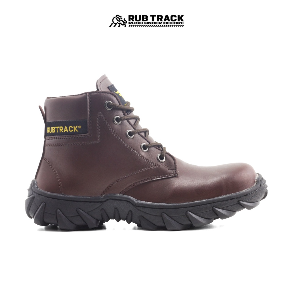 SEPATU SAFETY PRIA UJUNG BESI RUBTRACK RUBICON PERON SAFETY BOOT KERJA LAPANGAN PROYEK TOURING TRACKING NAIK GUNUNG