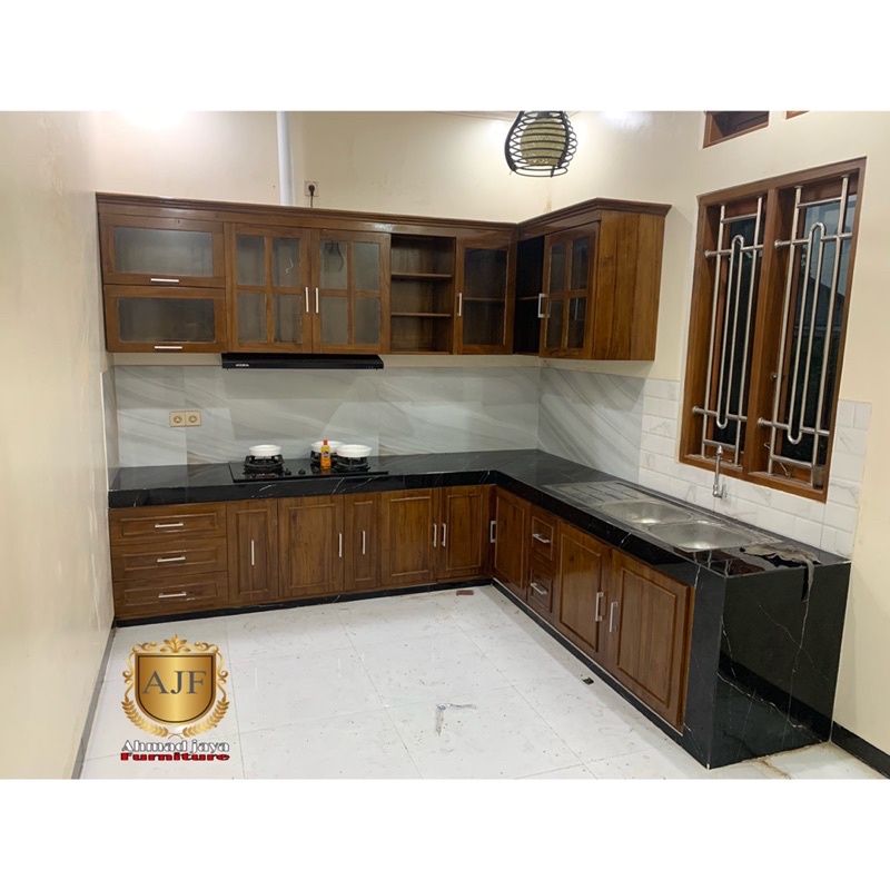 KITCHEN SET JATI KITCHENSET MINIMALIS LEMARI DAPUR HIG QUALITY