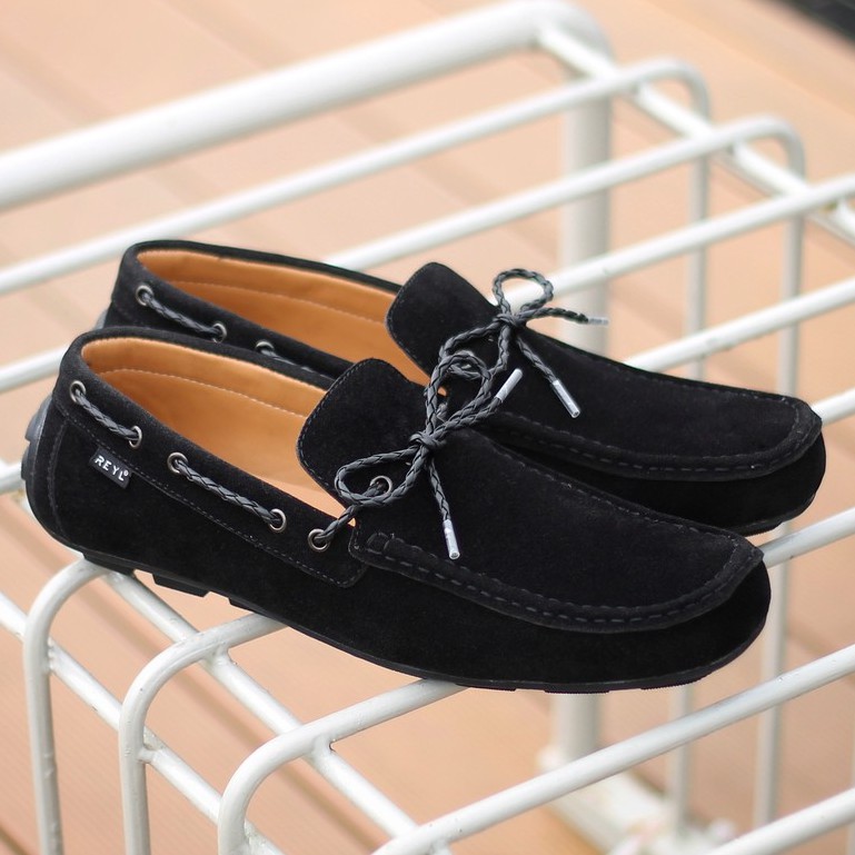 Lick New Black | Sepatu Suede Vintage Klasik Casual Pria Boat Ori Original Footwear | FORIND x Reyl