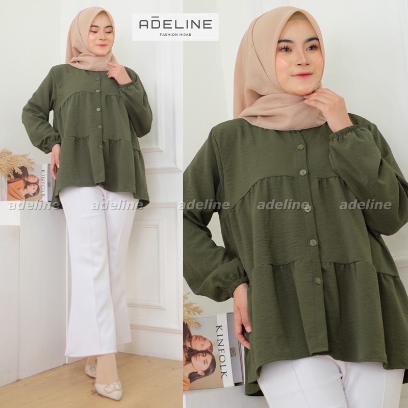 Ameena Top - Blouse Crinkle LD110 OverSize Atasan Jumbo Busui / 385-6984