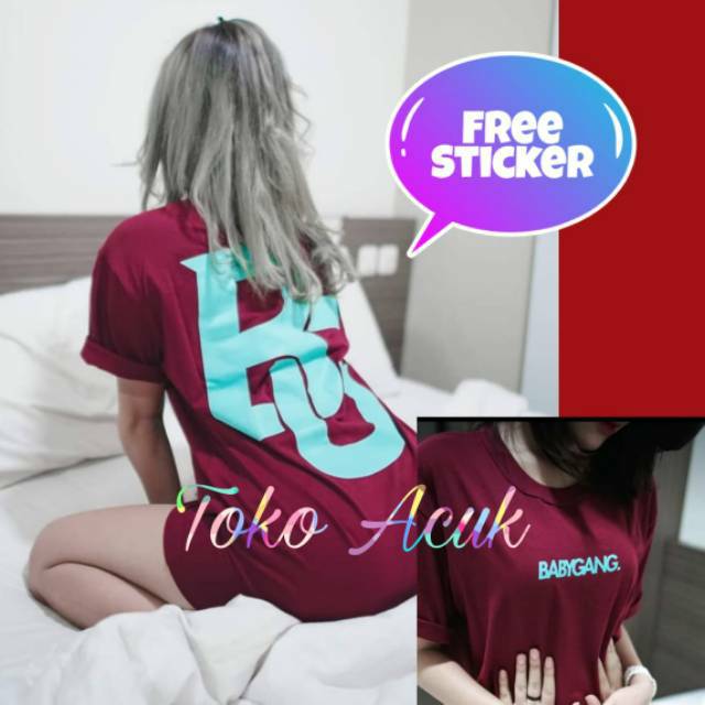  KAOS  TSHIRTS BABYGANG  BLUE CEWE COWO Shopee Indonesia