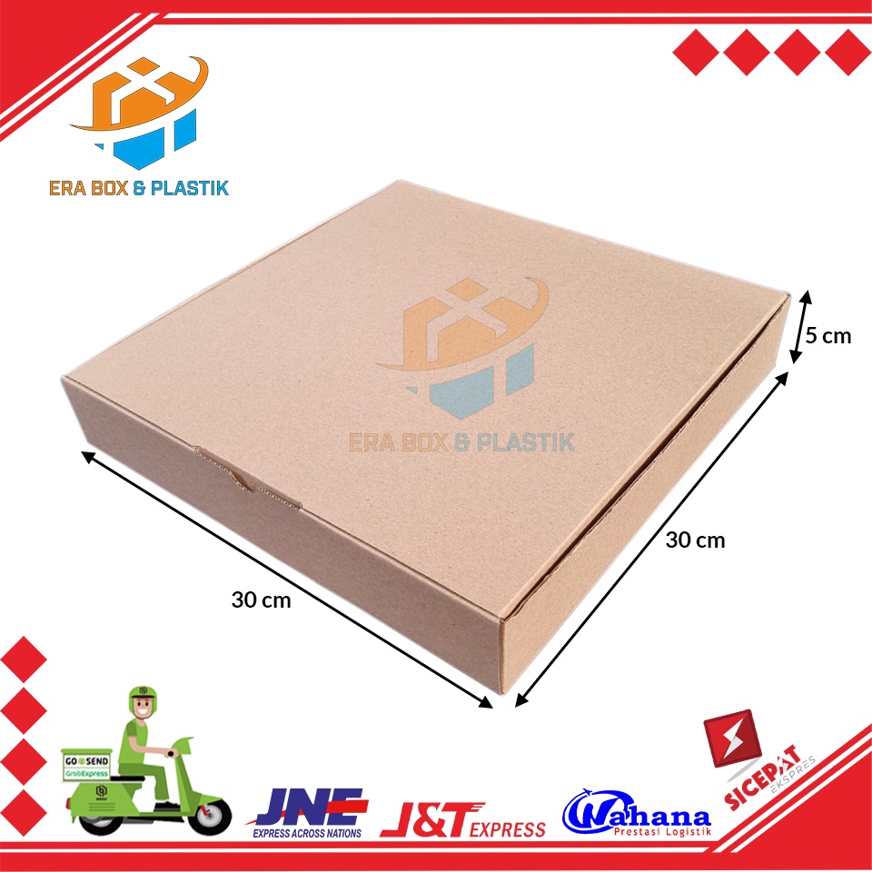 Kardus Box Pizza Serbaguna | Karton Die Cut | Uk. 30x30x5 cm | 1 Pack @10 Pcs