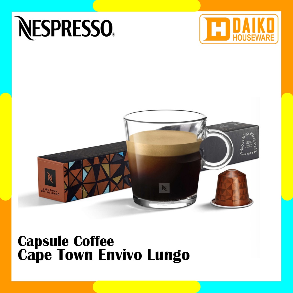 Capsule Nespresso Cape Town Envivo Lungo Original Nestle - Kopi Kapsul Pack World Explorations Coffee