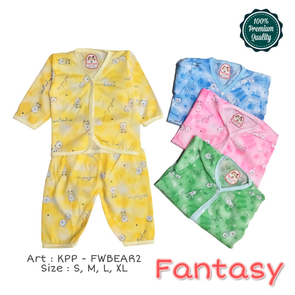 Stelan Baju Anak Panjang Kancing 0 - 3 Tahun / Baju Tidur Anak / Piyama Anak Katun