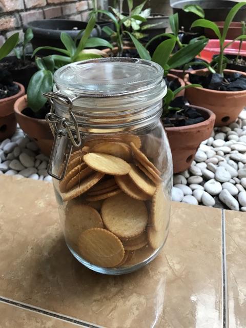 1.stoples Kaca Kedap Udara Keren 1.8 Lt,toples Dekorasi,toples Snack,kopi,jar Transparan