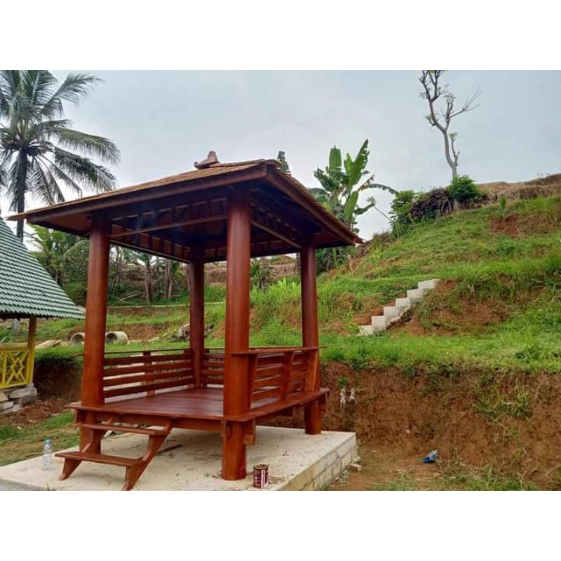 Gazebo Minimalis Kayu Kelapa