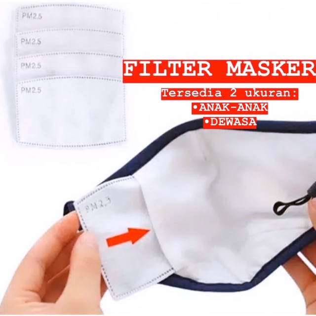 FILTER MASKER KAIN PM 2.5 N95/ FILTER MASKER ANTI VIRUS/ FILTER MASKER DEWASA &amp; ANAK-ANAK