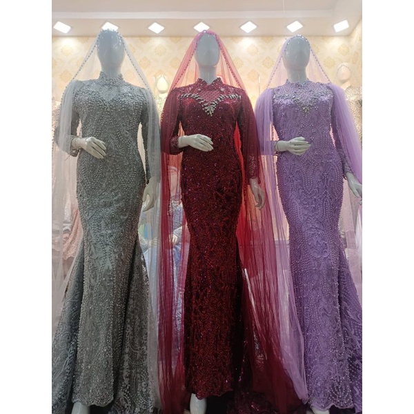 GAUN PENGANTIN SLIM DUYUNG PREMIUM || GAUN PENGANTIN SLIM PAYET || GAUN PENGANTIN