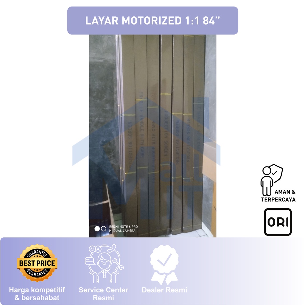 Layar MOTORIZED PROJECTOR SCREEN 84 X 84 INCH (2.1 m x 2.1 m)