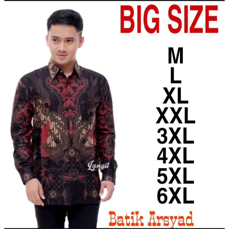 BATIK KEMEJA LENGAN PANJANG JUMBO M L XL XXL 3XL 4XL 5XL 6XL