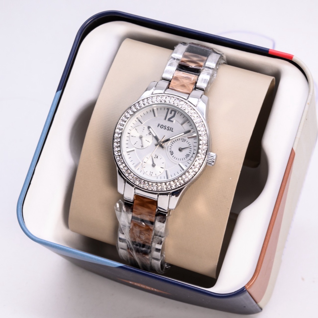 Jam Tangan Wanita Fashion H21957B Tali Rantai Chrono Aktif Free Box  Exclusive &amp; Baterai