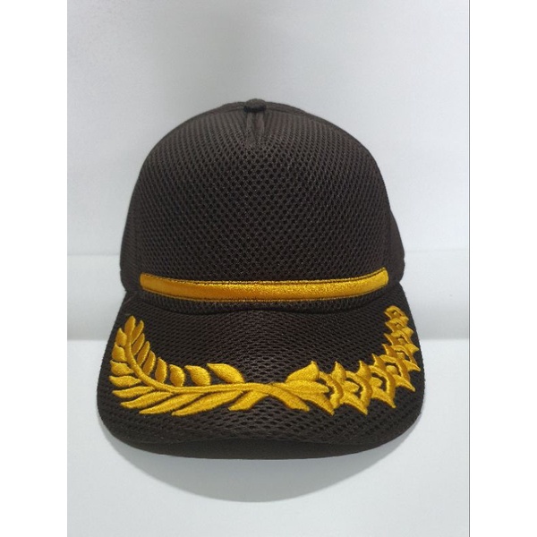 Topi jaring Pamen Coklat | Topi jala Logo  | Topi jaring pria | topi pria dewasa