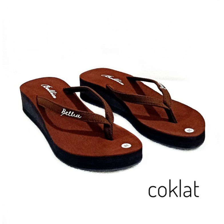 SANDAL WANITA JAPIT SPON BELIA - SANDAL WANITA WEDGES SPON TINGGI 3 CM - SANDAL JEPIT WANITA - SENDAL WANITA - SANDAL WANITA KEKINIAN SANDAL WEDGES WANITA (BELIA)