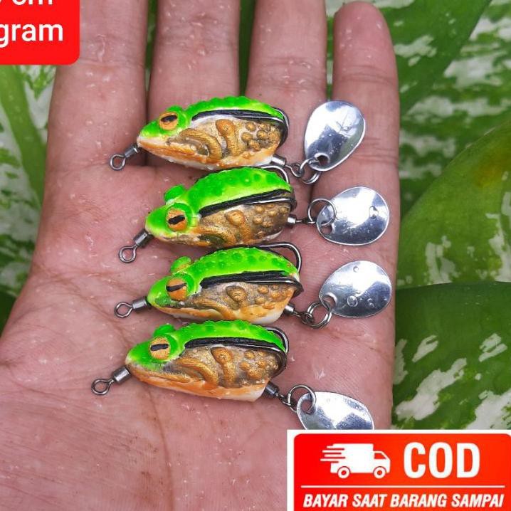 (Terbaik) soft frog soft frogy 3D terbaru 2021 umpan casting gabus 3 cm