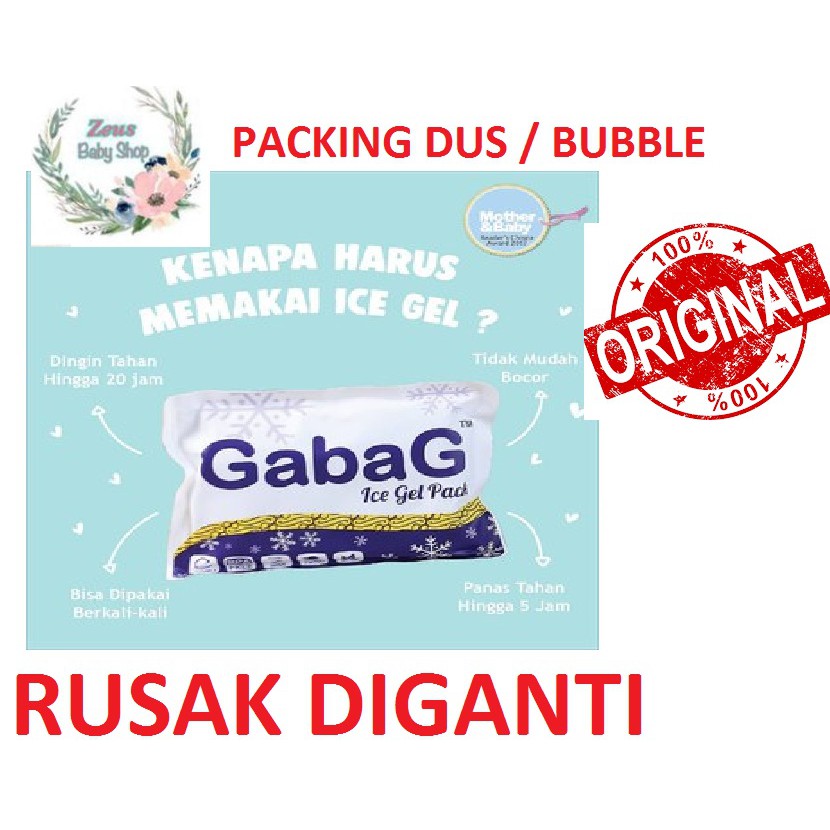 Gabag Ice Gel 500gr (kemasan baru) 500ml - Ice Gel Pack 500 ml / 500gram -(Es Pendingin utk Tas ASI)