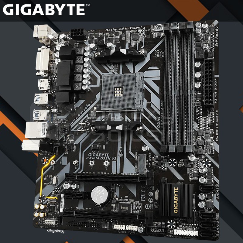 Gigabyte B450M DS3H V2 AMD AM4 B450 DDR4 - Motherboard