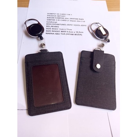

terbatas Dompet Kalung Id Card Tag Name 3 card 3 bisa di kalung-jepit yoyo-jepit blk Limited