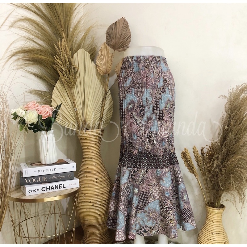 Rok Batik Plisket Duyung-Mojang Biru