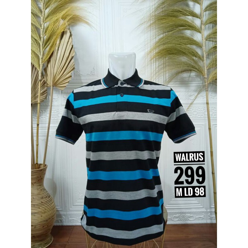FILLYS Kaos Polo Walrus Motif Garis Original Matahari
