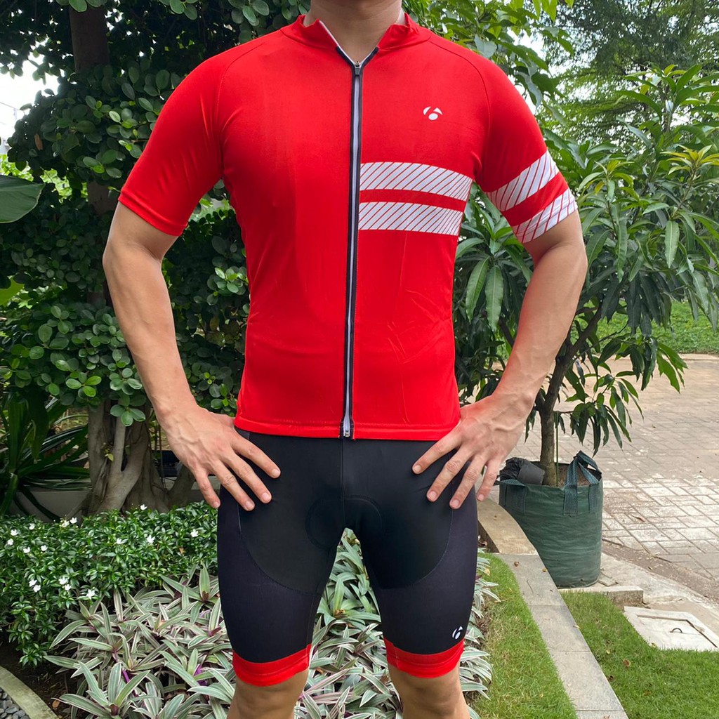 Jersey Sepeda Set Bontrager Import Berkualitas / Setelan Baju Sepeda Gowes + Bib Short MTB Road Bike