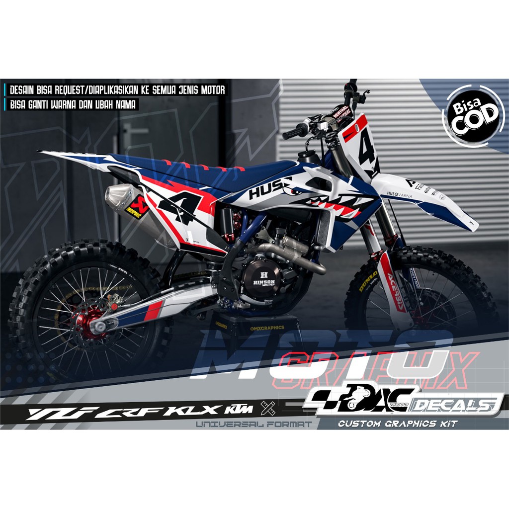 Sticker decal full body KLX putih biru