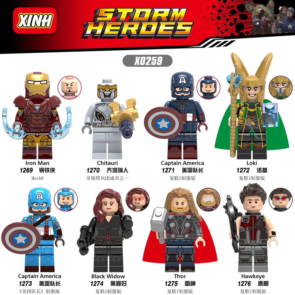 Mainan Action Figure Mini Karakter Marvel The Avengers Black Widow Captain America Hawkeye Chitauri