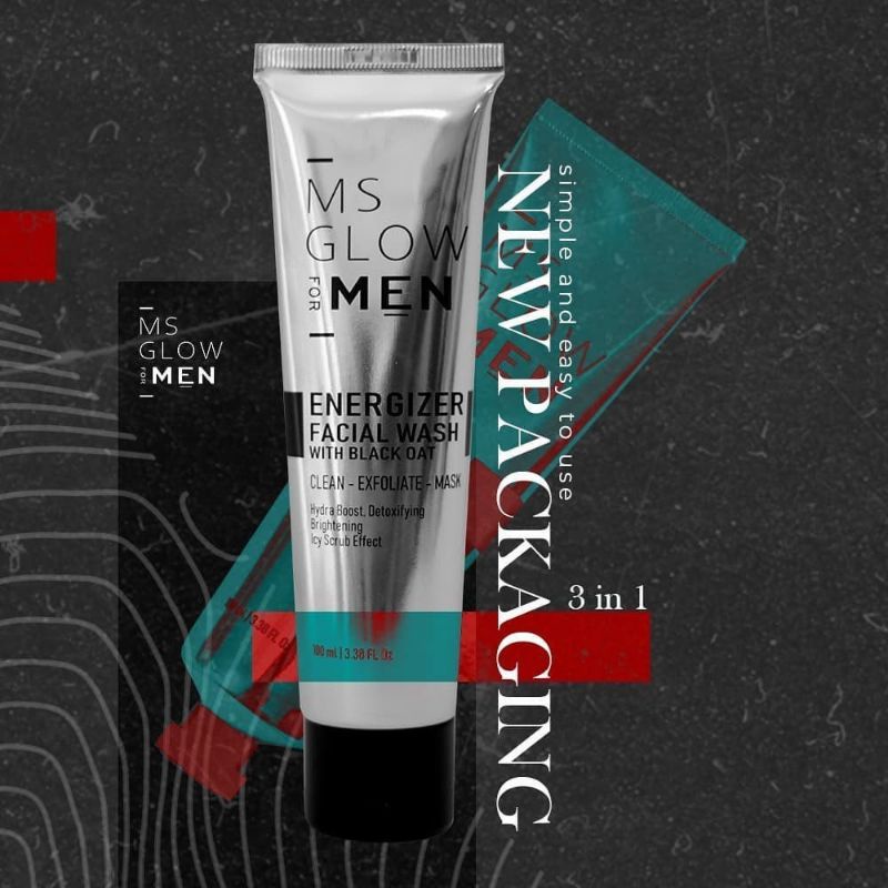 Ms glow Men / Ms Glow For men / Skincare/ Paket Perawatan Wajah Pria