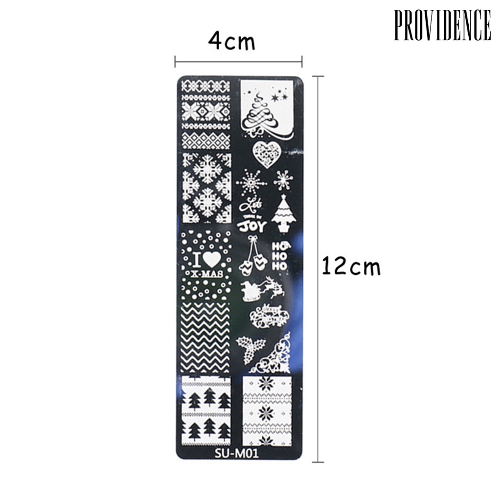 Providence Manicure Printing Mold Easy to Use Rust-Proof Stainless Steel Christmas Nail Template Manicure Stamping Plate for Girl