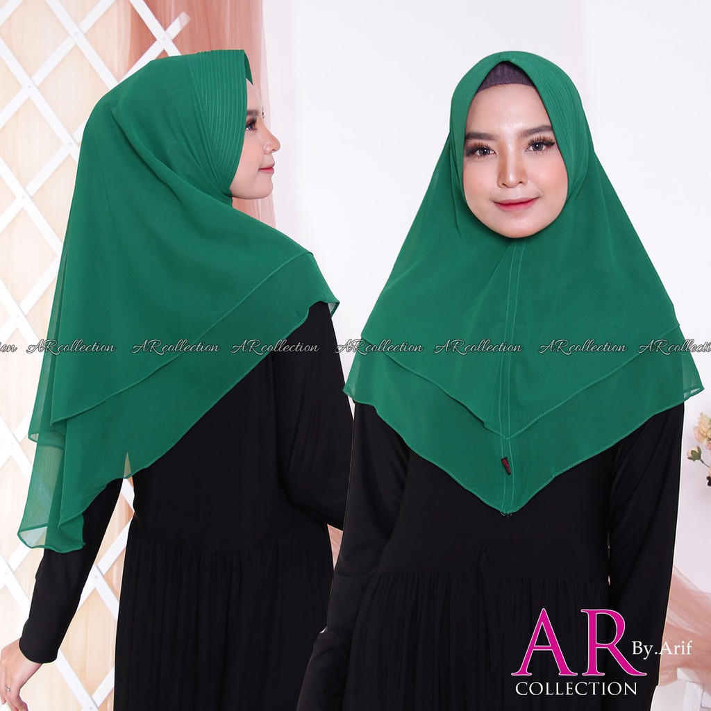 KERUDUNG INSTAN SYAR'I DUA LAYER BAHAN CEURY PREMIUM