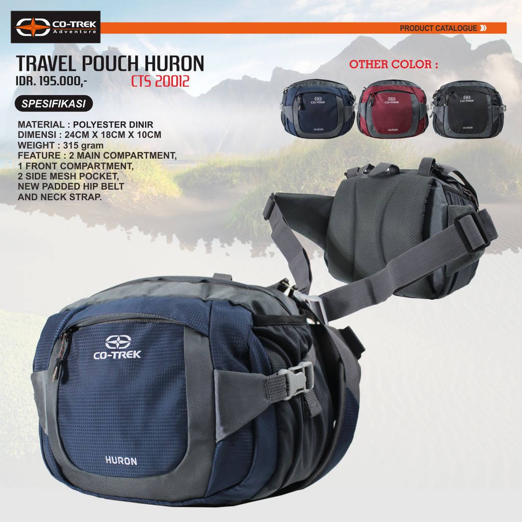 TRAVEL POUCH HURON COTREK/ TAS SELEMPANG PRIA COTREK/ TAS SELEMPANG